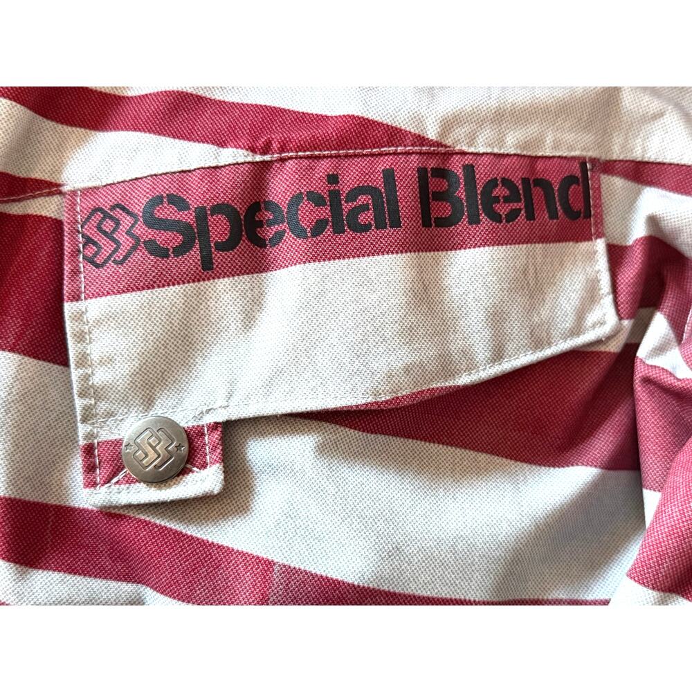 Special Blend Mens P2 Utility Jacket Snowboarding Coat Red Gray Stripe Sz Medium - Picture 6 of 16